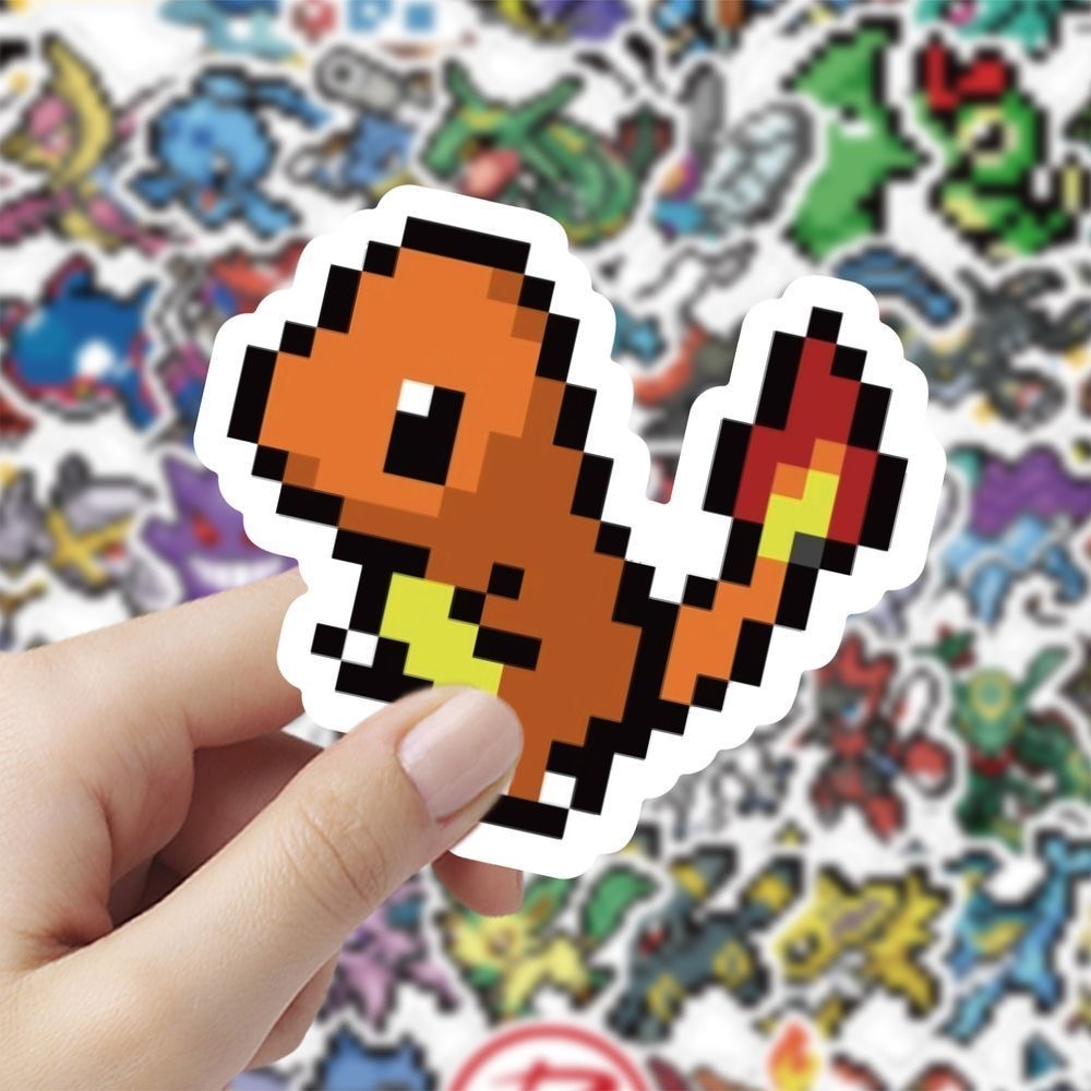 Tablet Cute Accessories - 60Pcs Pixel Pokémon Stickers Cute Pocket