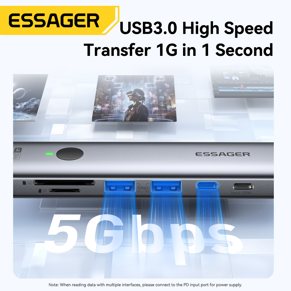 Essager USB C HUB 4K 7-in-1 Ty - đánh giá và giá Usb Hub Type C